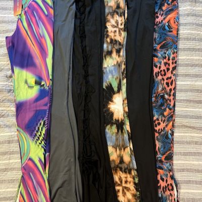 Lot of 6 NEW Womens XS Flare Leggings Pants Shein & Fashion Nova